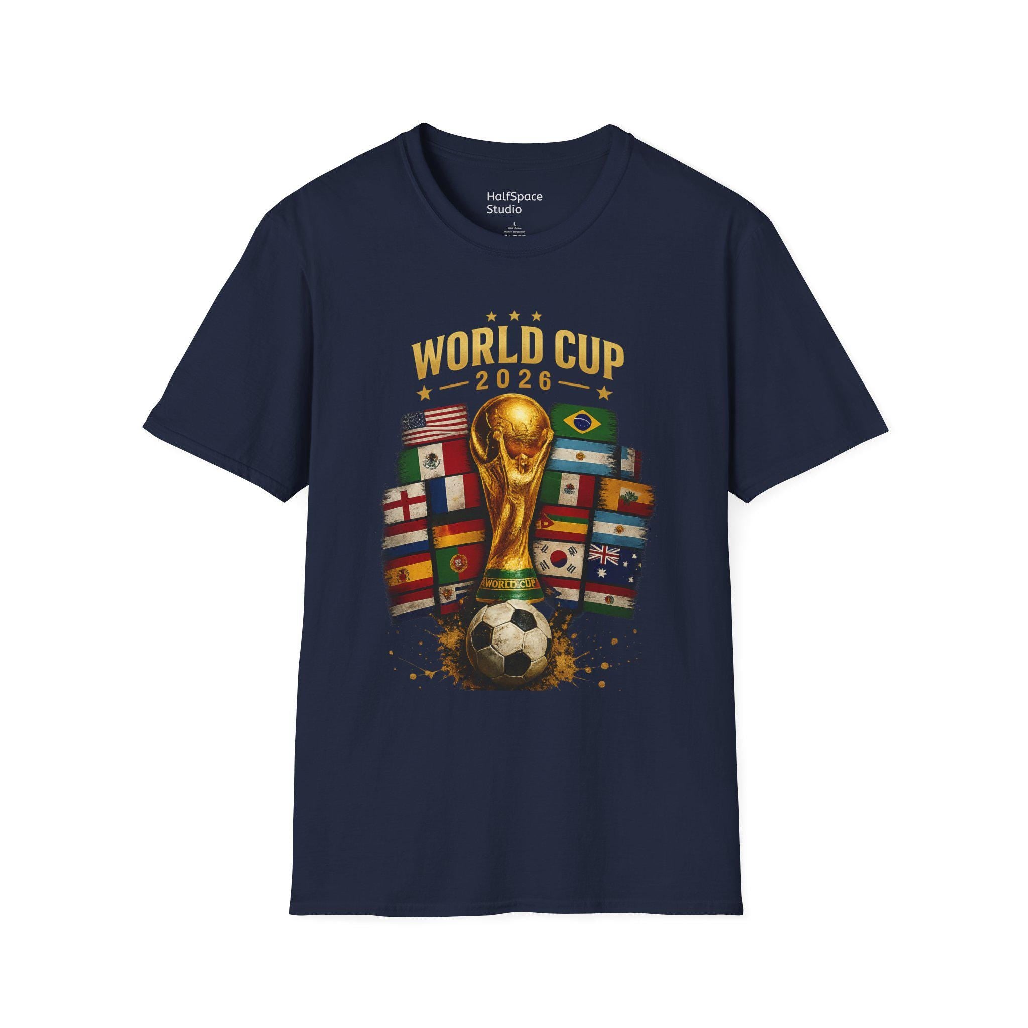 World Cup 2026 Trophy and Flags T-Shirt | Soccer Tournament Tee | Football/Soccer Fans