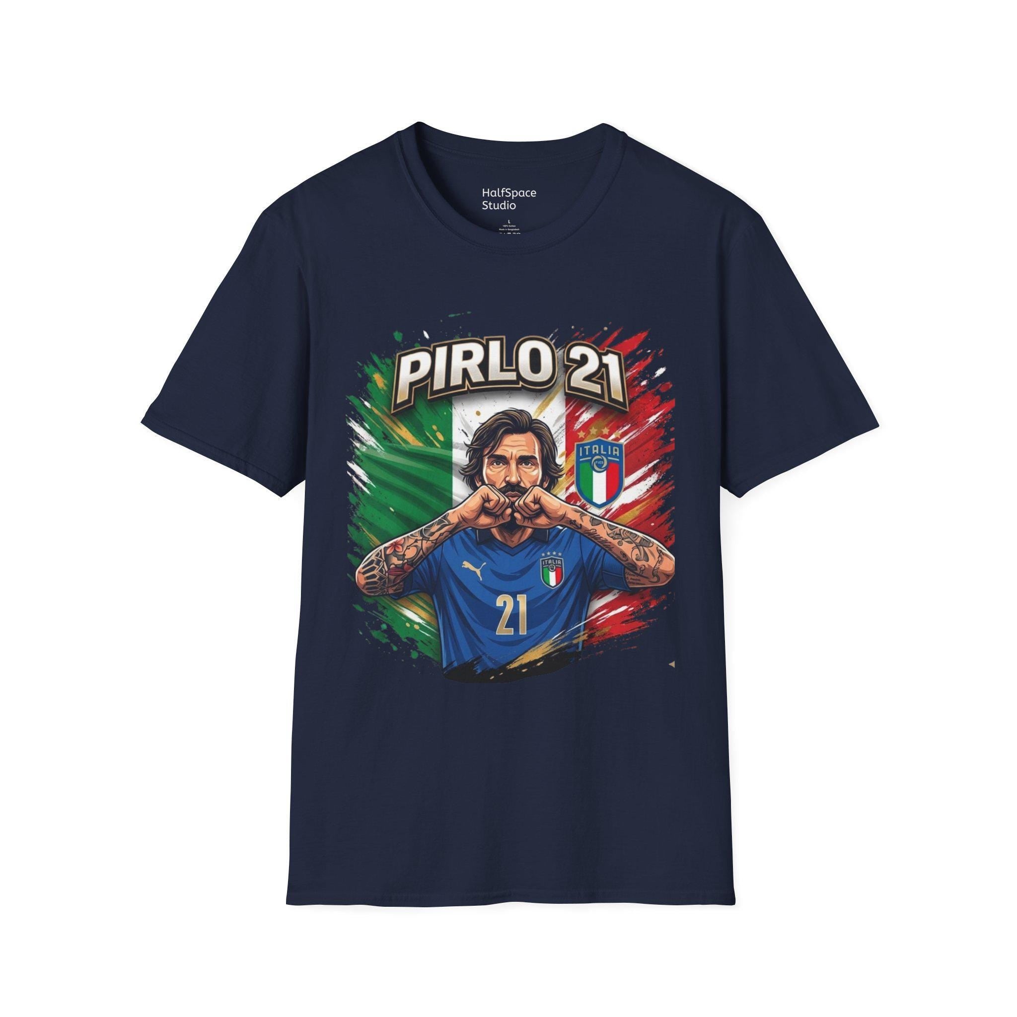 Pirlo 21 Italy Football T-Shirt | Italian Soccer Legend Graphic Tee
