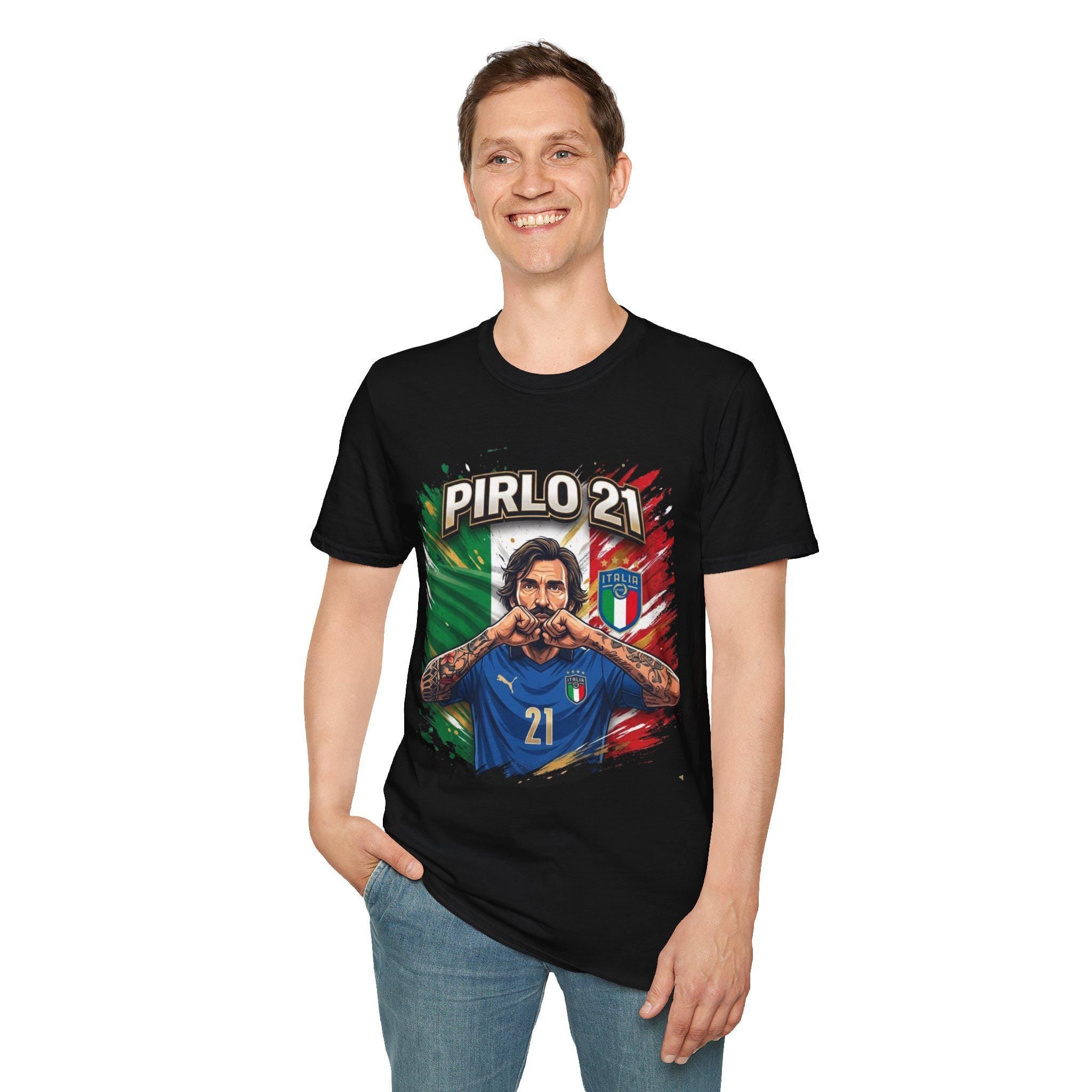 Pirlo 21 Italy Football T-Shirt | Italian Soccer Legend Graphic Tee