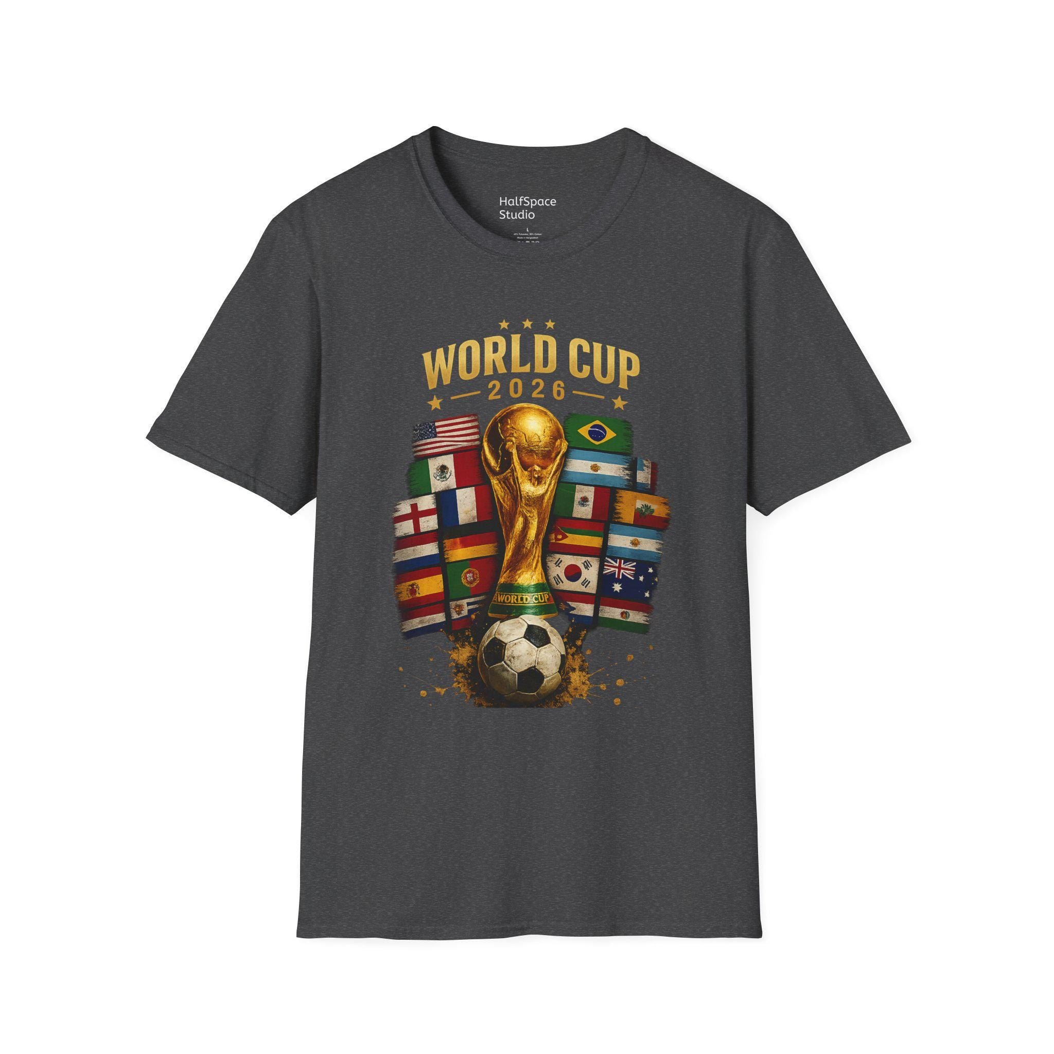 World Cup 2026 Trophy and Flags T-Shirt | Soccer Tournament Tee | Football/Soccer Fans