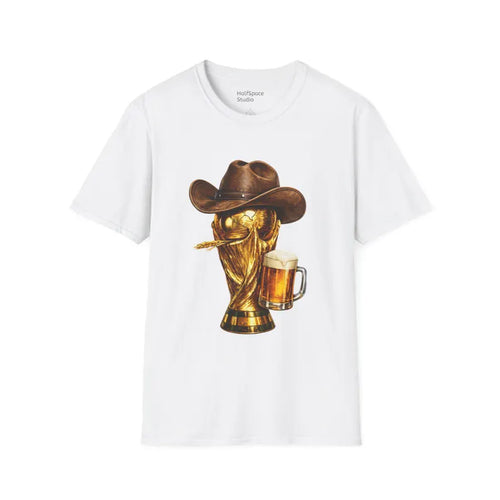 Cowboy Soccer Beer T-Shirt | Western Trophy Graphic Tee | HalfSpaceStudio WorldCup Apparel