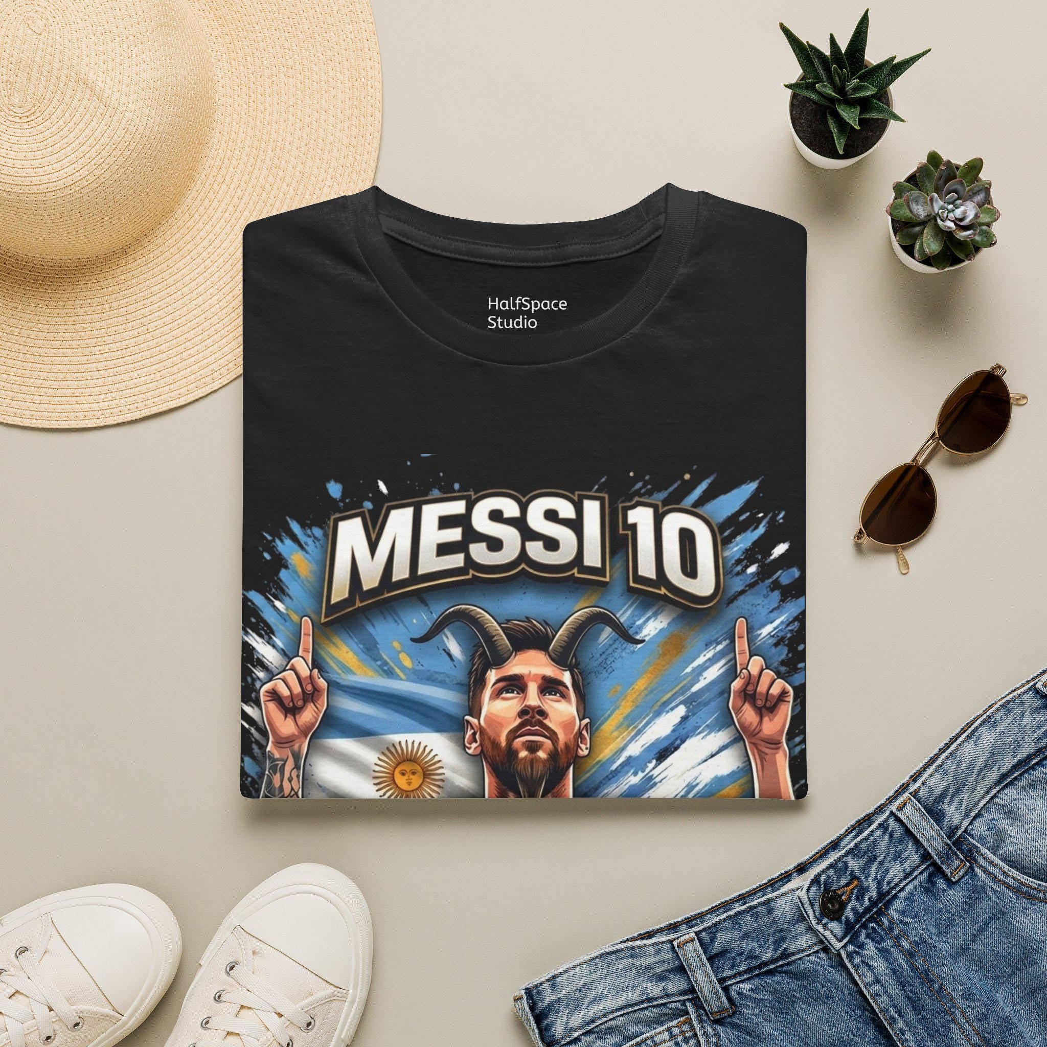 Messi 10 Portrait shirt | Soccer/Football Legend Lionel Messi Tee