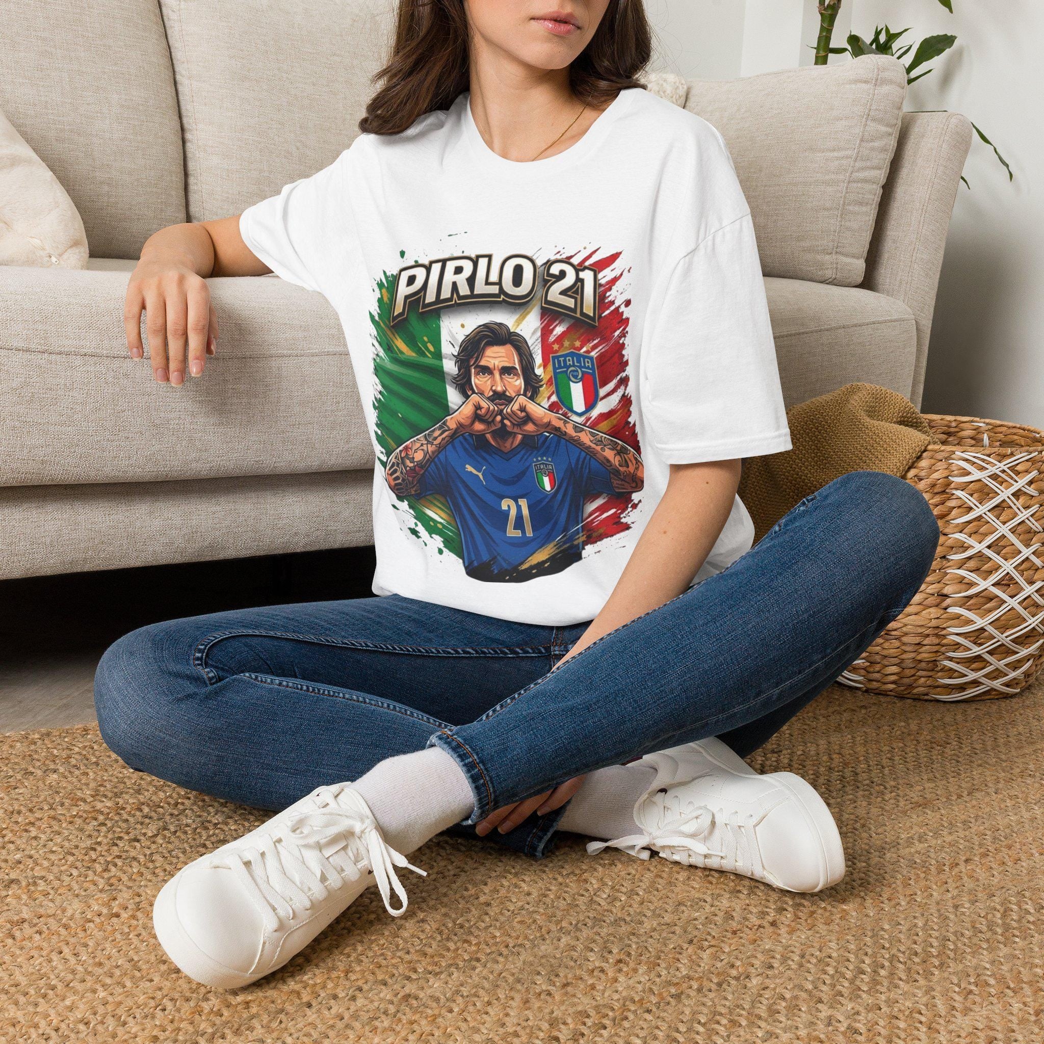Pirlo 21 Italy Football T-Shirt | Italian Soccer Legend Graphic Tee