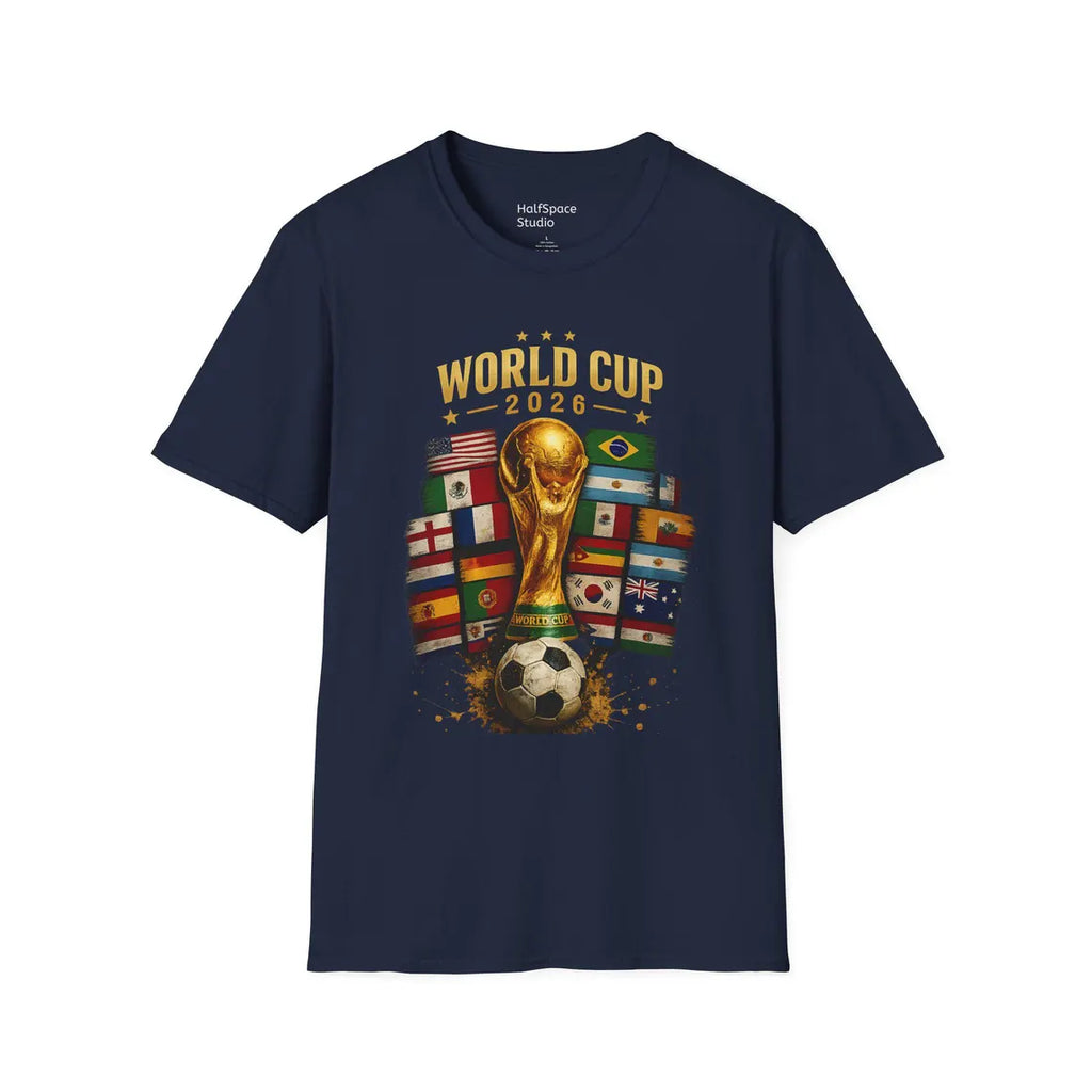 World Cup 2026 Trophy and Flags T-Shirt | Soccer Tournament Tee | Football/Soccer Fans