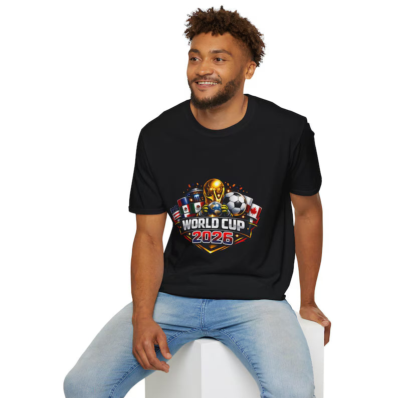 World Cup 2026 Soccer T-Shirt | Trophy, Flags, Ball | Streetwear Soccer Fan Apparel