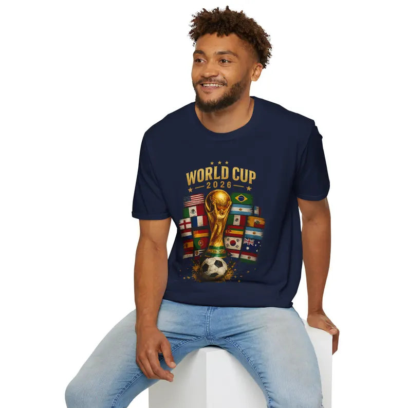 World Cup 2026 Trophy and Flags T-Shirt | Soccer Tournament Tee | Football/Soccer Fans