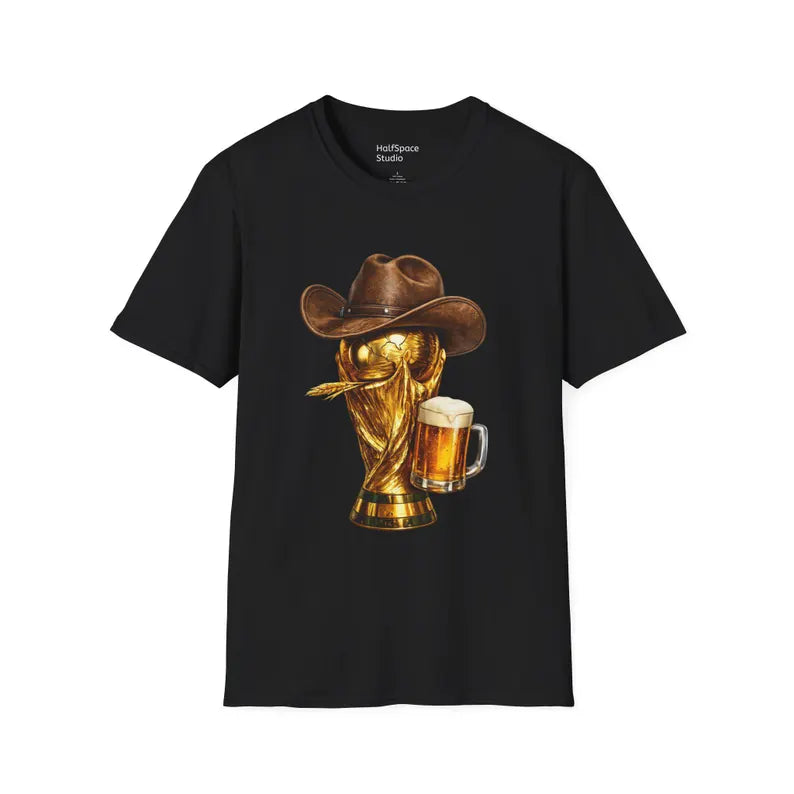 Cowboy Soccer Beer T-Shirt | Western Trophy Graphic Tee | HalfSpaceStudio WorldCup Apparel