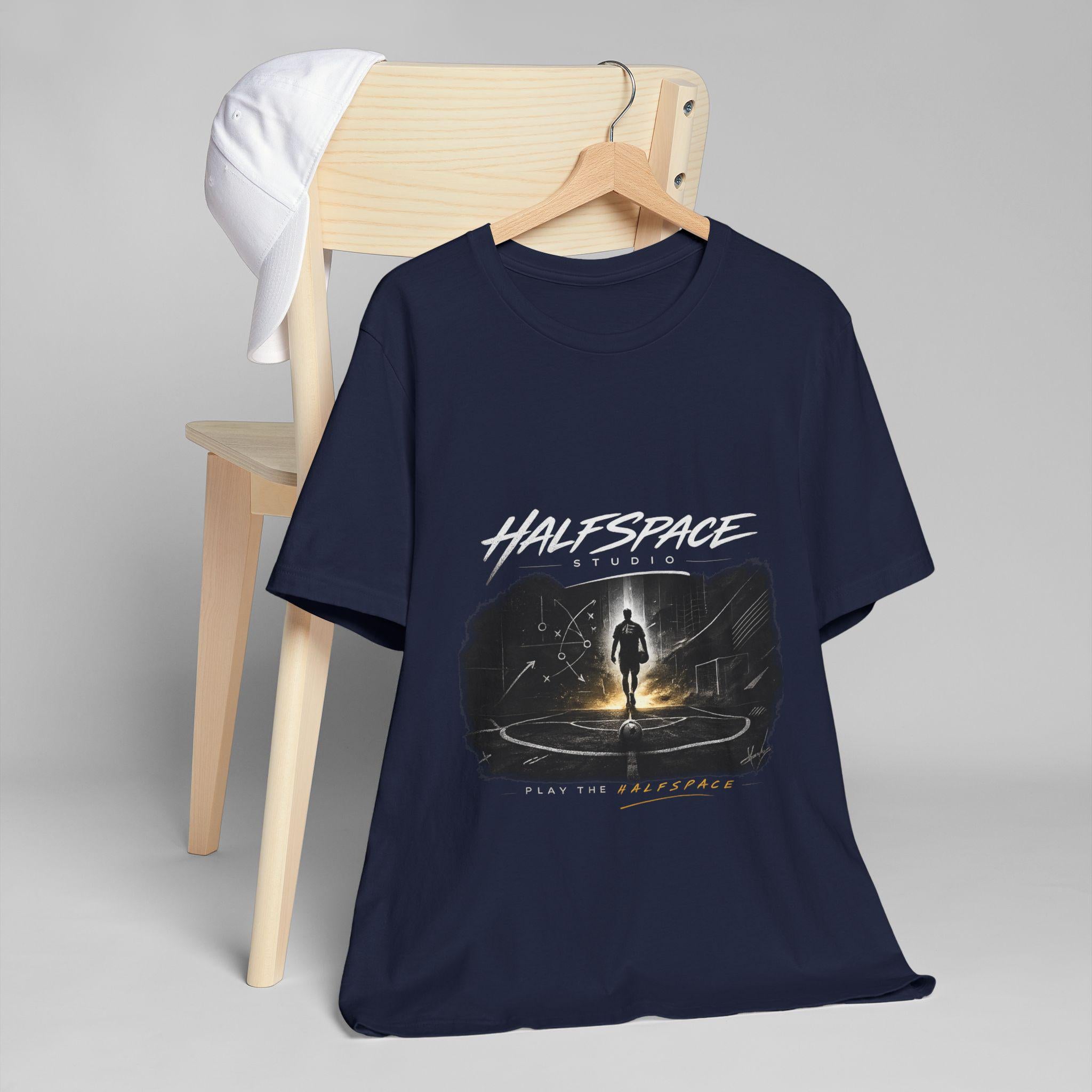 Halfspace Studios Astronaut Graphic T-Shirt | Space Exploration, Sci-Fi FootballTee-HalfSpace Studios.