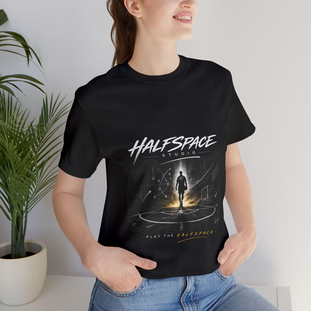 Halfspace Studios Astronaut Graphic T-Shirt | Space Exploration, Sci-Fi FootballTee-HalfSpace Studios.