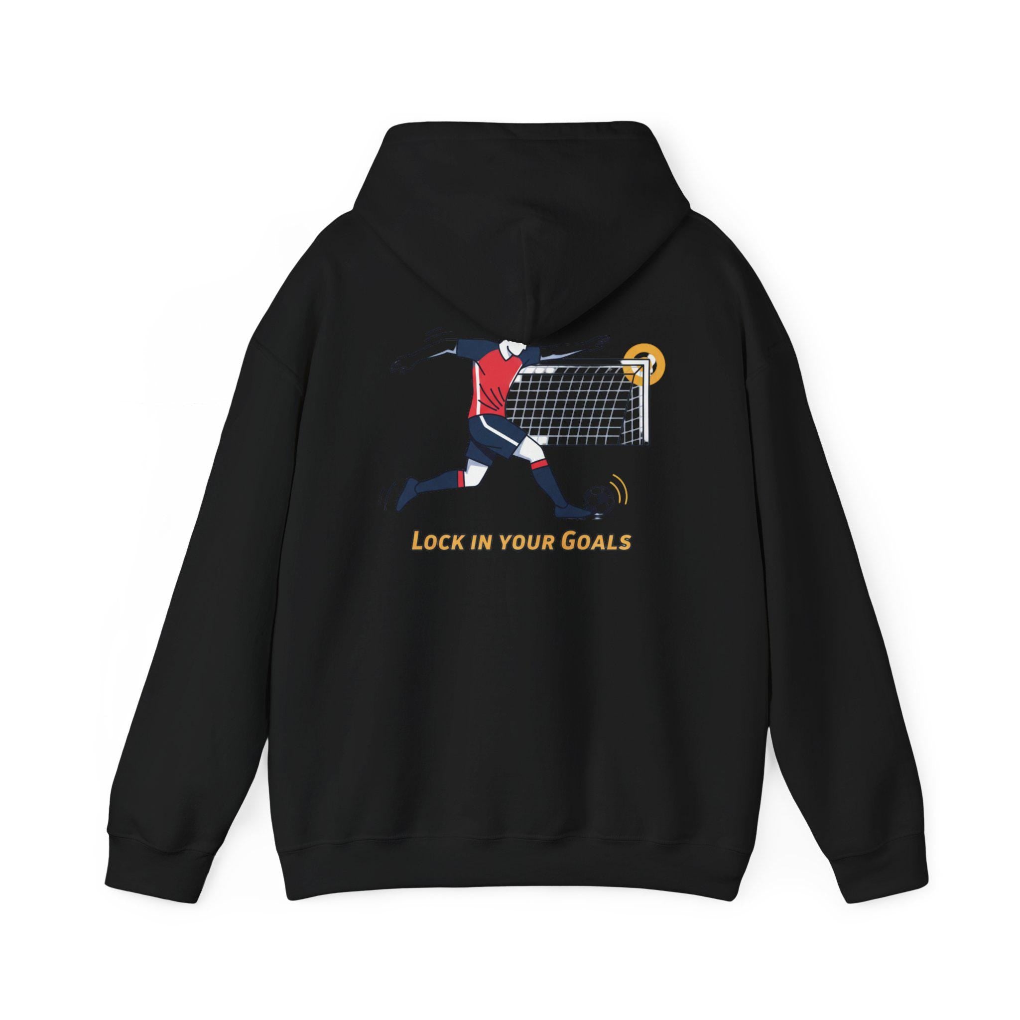 Soccer Striker Graphic Hoodie | Lock In Your Goals | Soccer Player Illustration