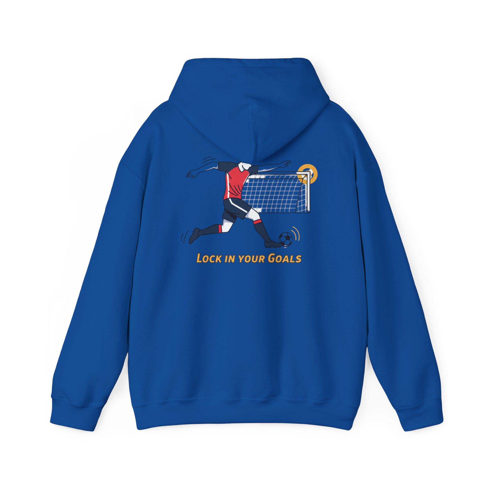 Soccer Striker Graphic Hoodie | Lock In Your Goals | Soccer Player Illustration