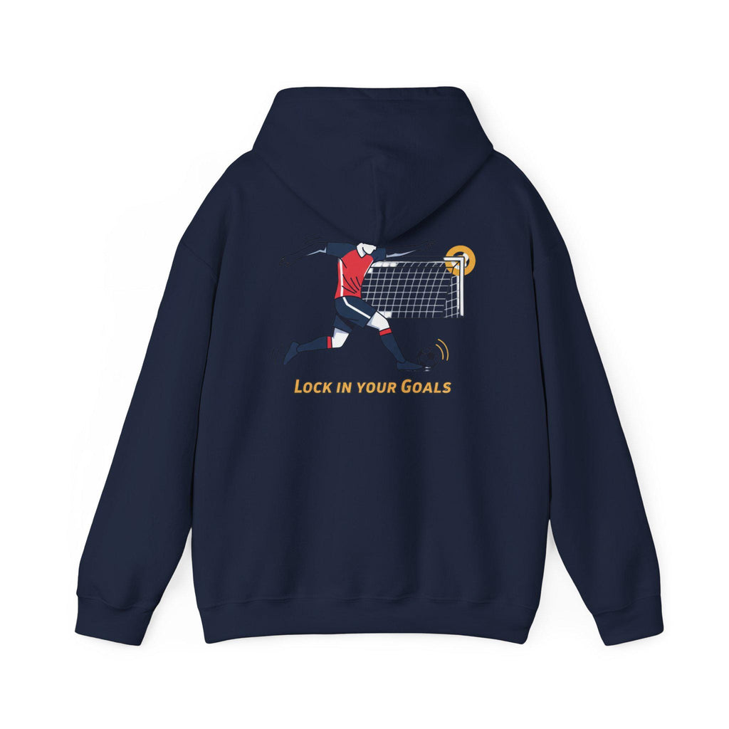 Soccer Striker Graphic Hoodie | Lock In Your Goals | Soccer Player Illustration