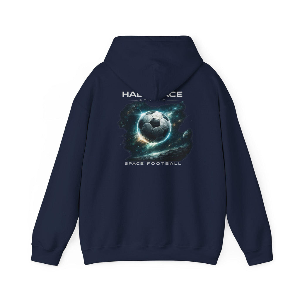 Cosmic Soccer Planet Hoodie | Space Football Illustration-HalfSpace Studio