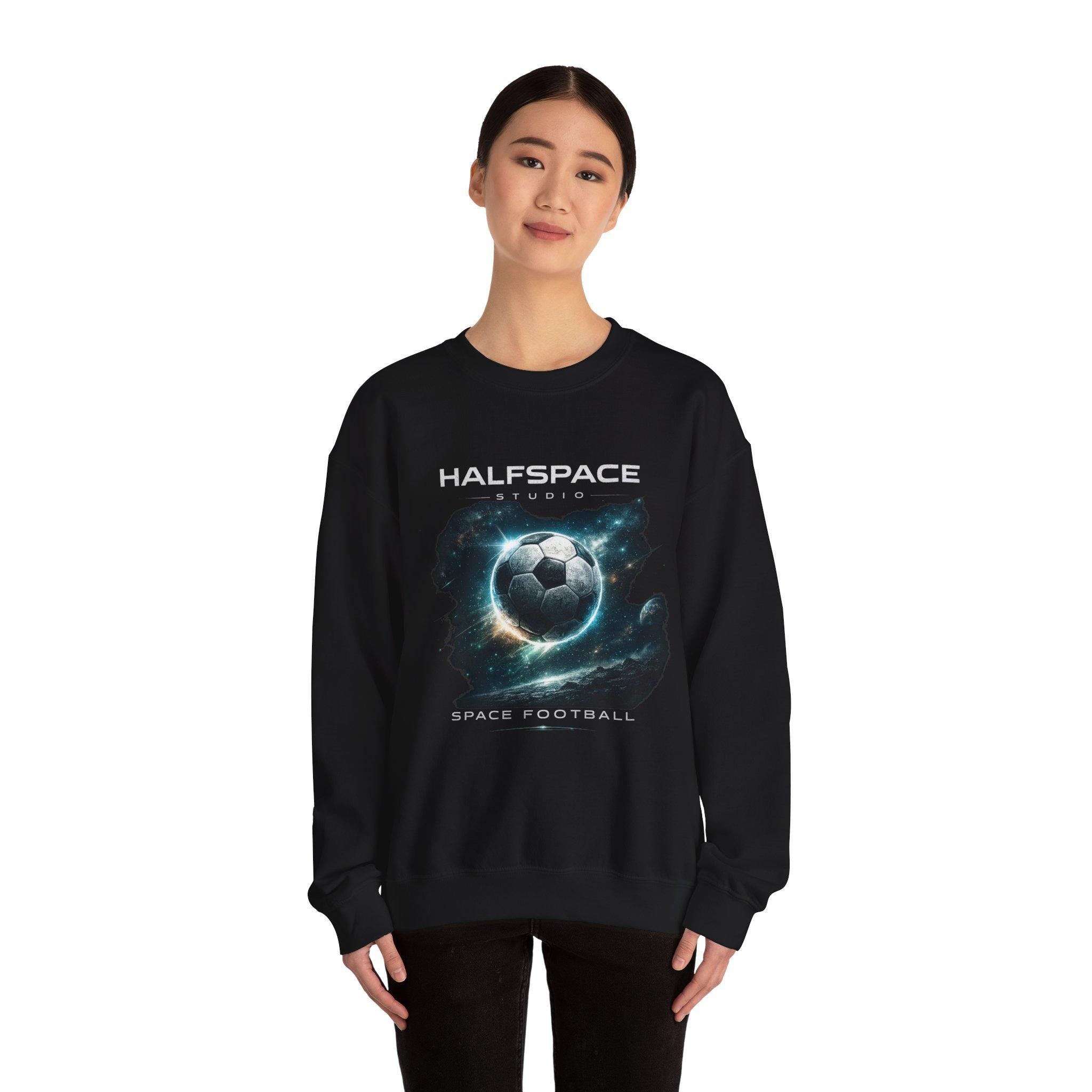 Galactic Soccer Ball Crewneck Sweatshirt | Space Football Graphic