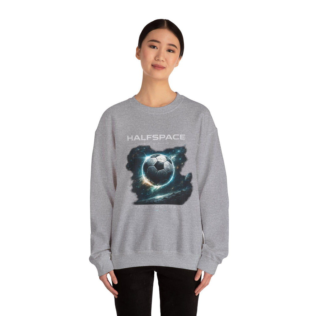 Galactic Soccer Ball Crewneck Sweatshirt | Space Football Graphic