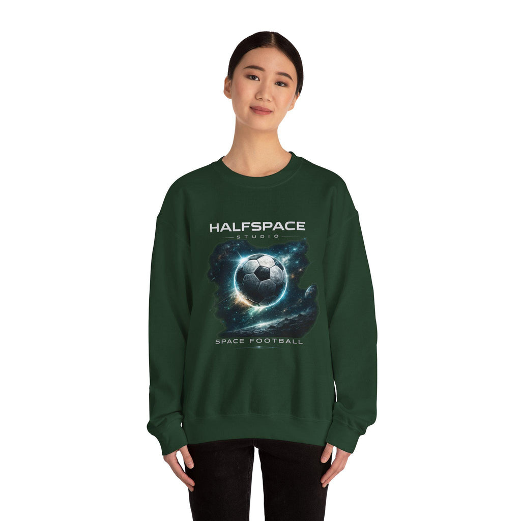 Galactic Soccer Ball Crewneck Sweatshirt | Space Football Graphic