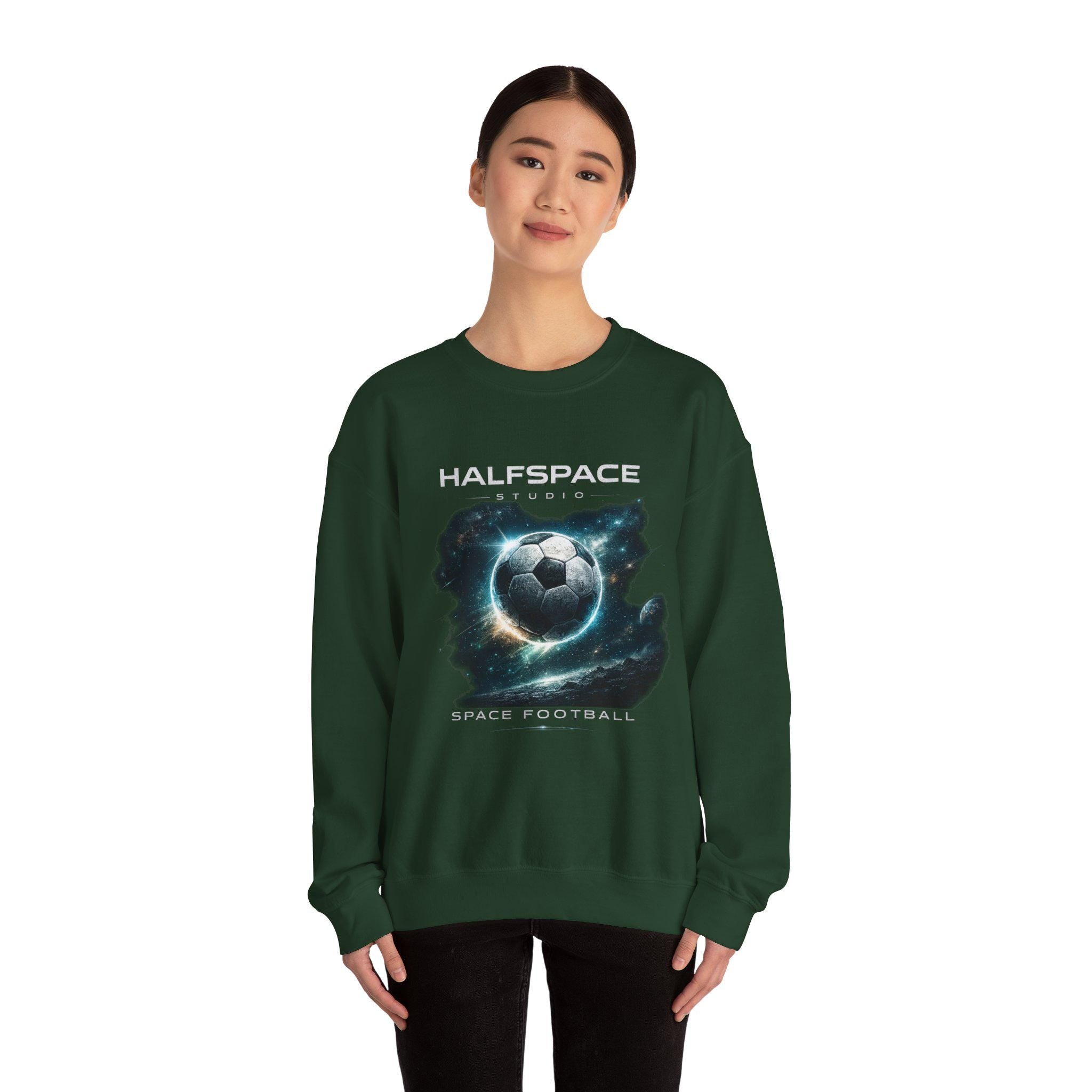 Galactic Soccer Ball Crewneck Sweatshirt | Space Football Graphic