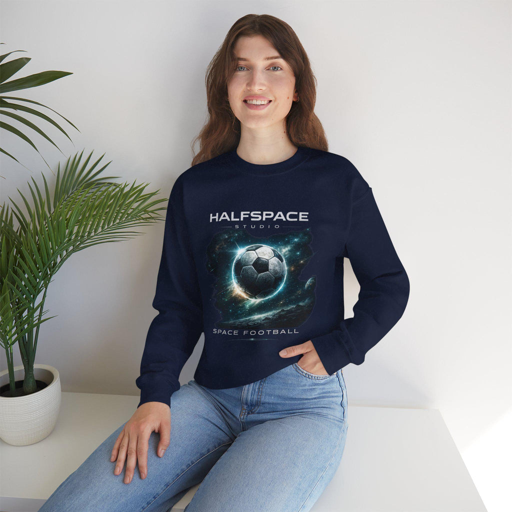 Galactic Soccer Ball Crewneck Sweatshirt | Space Football Graphic