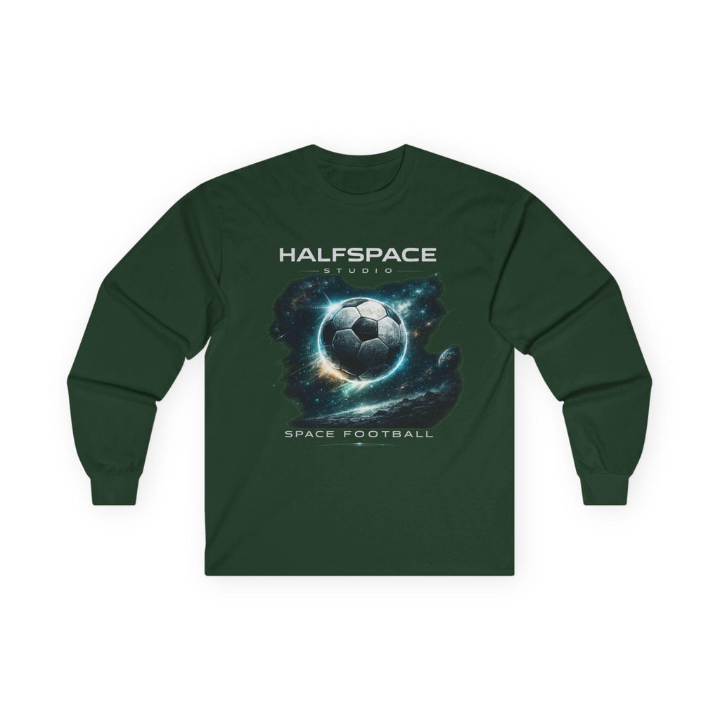 HalfSpace Studio Space Football Long Sleeve Tee | Soccer Planet Graphic-HalfSpace Studio