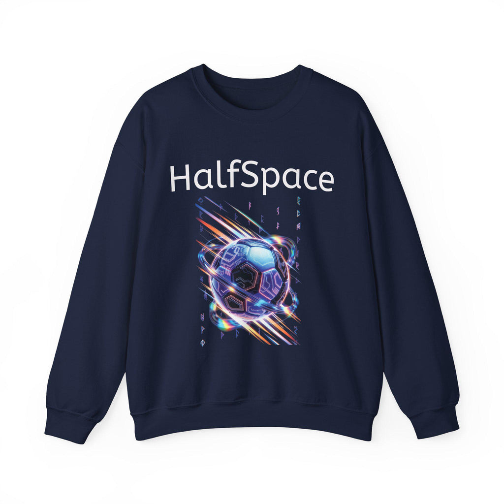 HalfSpace Futuristic Soccer Ball Sweatshirt | Cyber Space Sports Crewneck