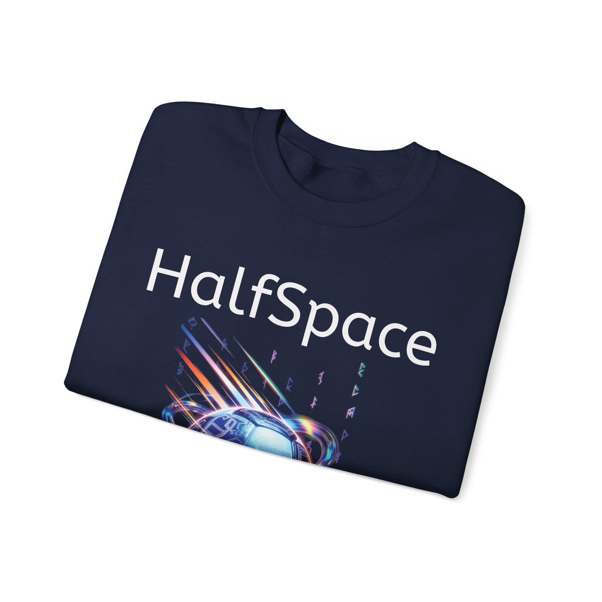 HalfSpace Futuristic Soccer Ball Sweatshirt | Cyber Space Sports Crewneck