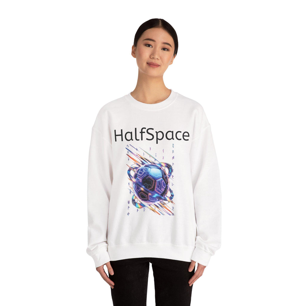 HalfSpace Futuristic Soccer Ball Sweatshirt | Cyber Space Sports Crewneck