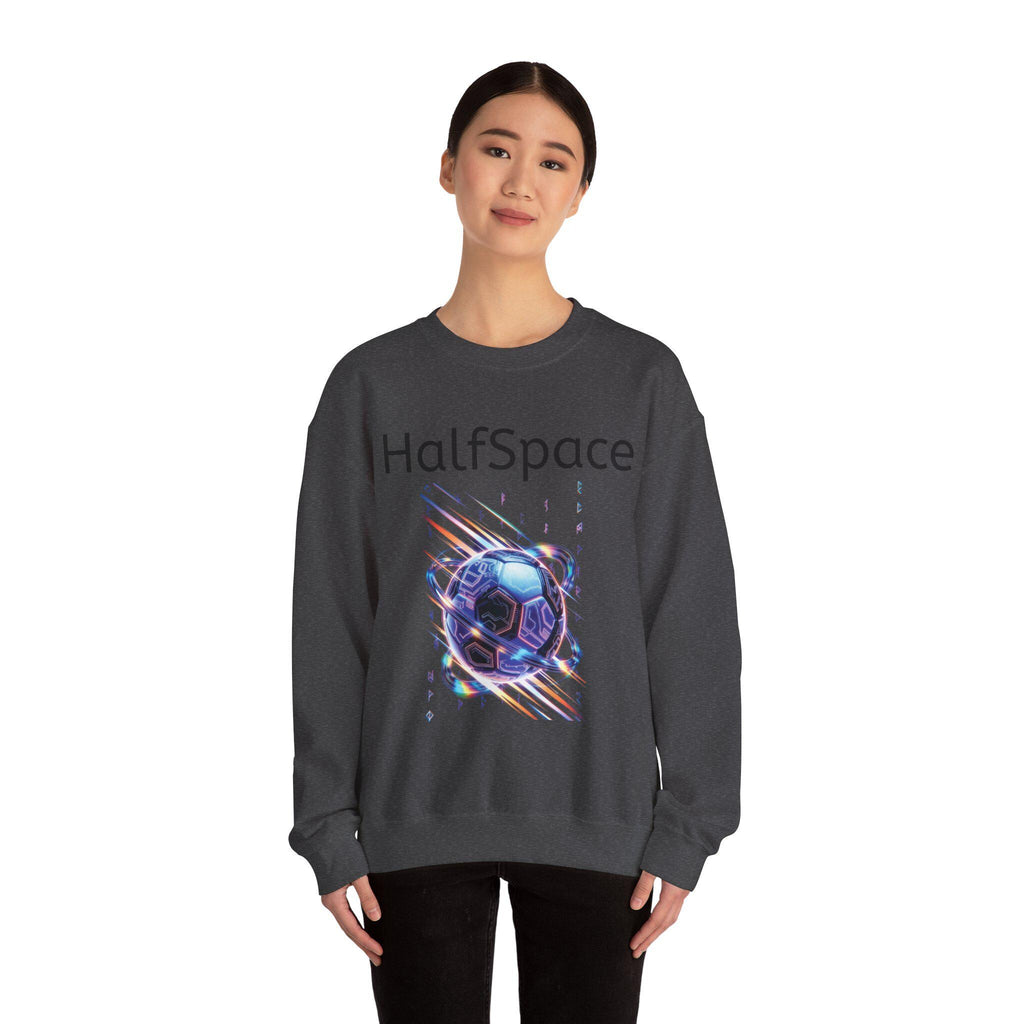 HalfSpace Futuristic Soccer Ball Sweatshirt | Cyber Space Sports Crewneck