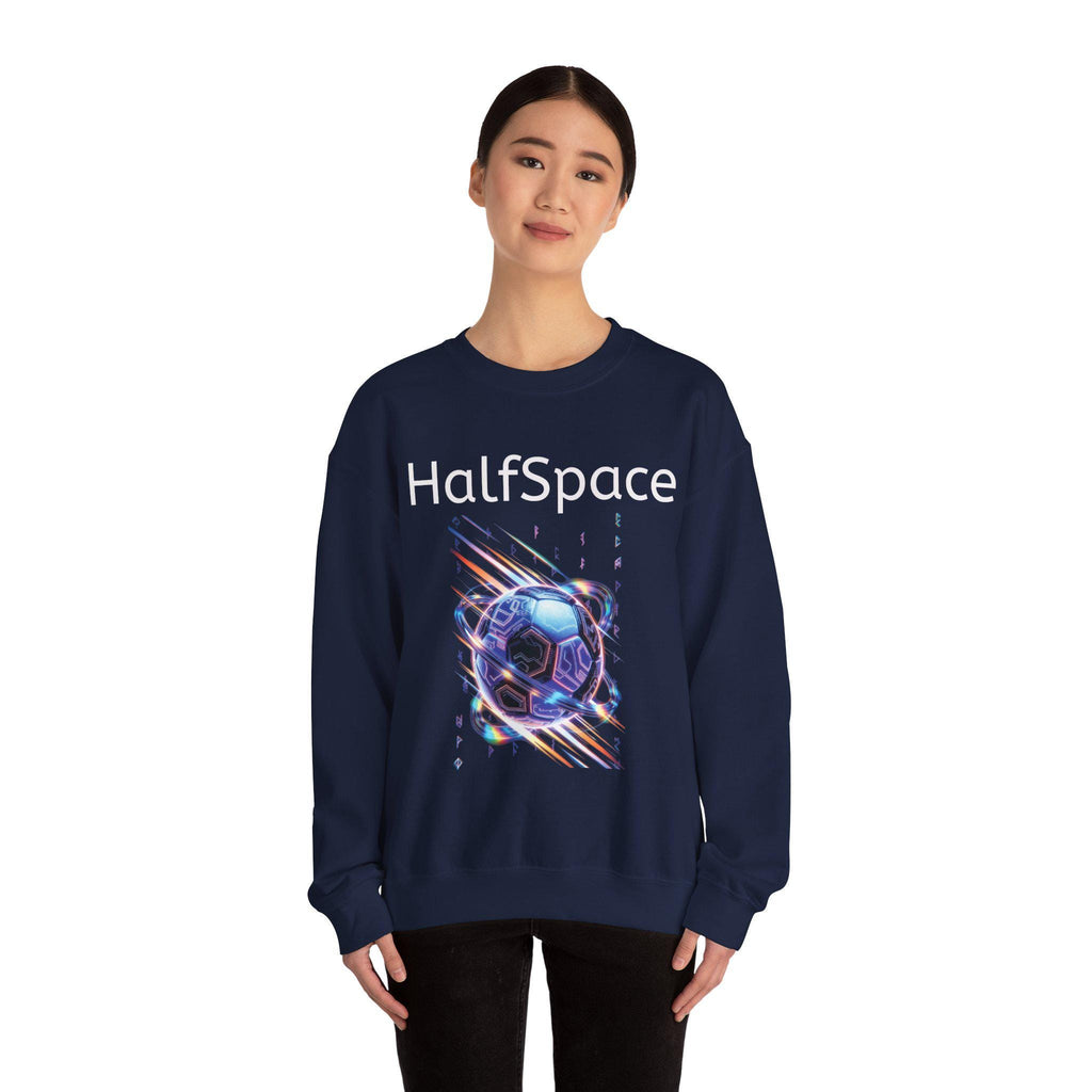 HalfSpace Futuristic Soccer Ball Sweatshirt | Cyber Space Sports Crewneck