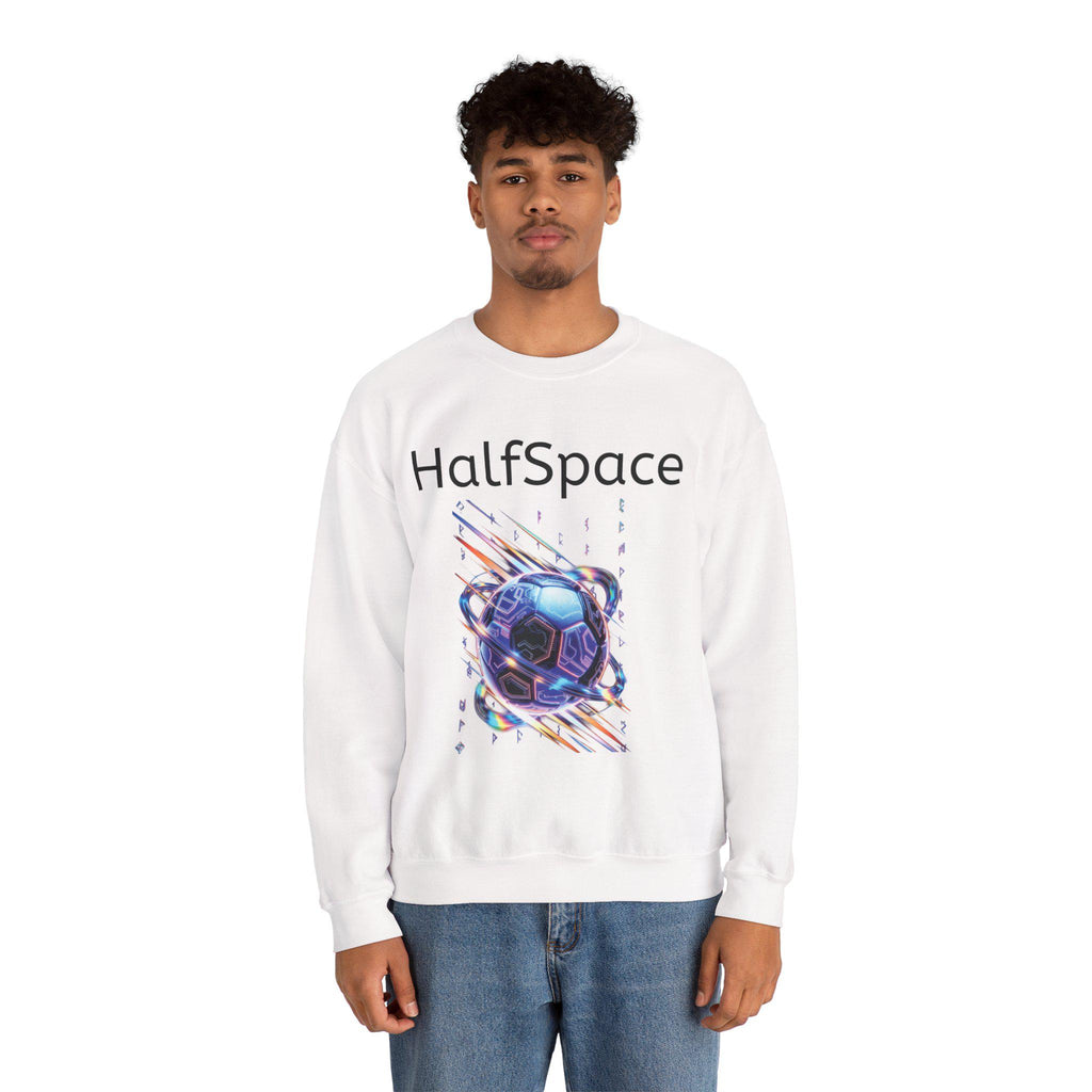 HalfSpace Futuristic Soccer Ball Sweatshirt | Cyber Space Sports Crewneck