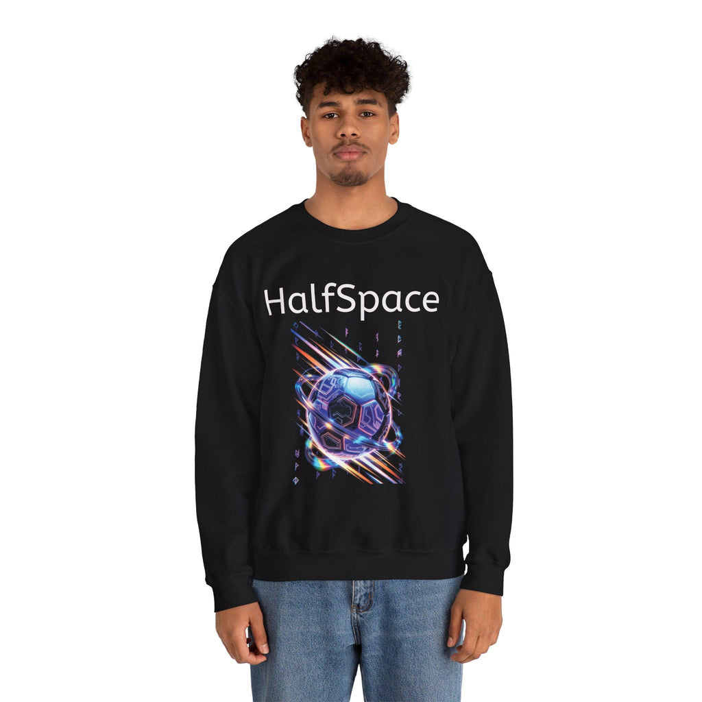 HalfSpace Futuristic Soccer Ball Sweatshirt | Cyber Space Sports Crewneck