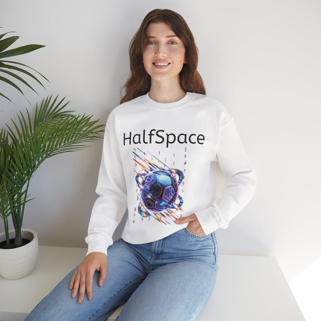 HalfSpace Futuristic Soccer Ball Sweatshirt | Cyber Space Sports Crewneck