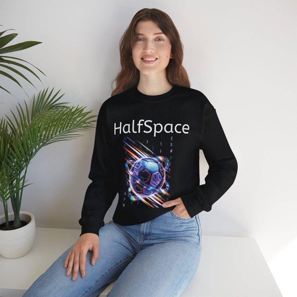 HalfSpace Futuristic Soccer Ball Sweatshirt | Cyber Space Sports Crewneck