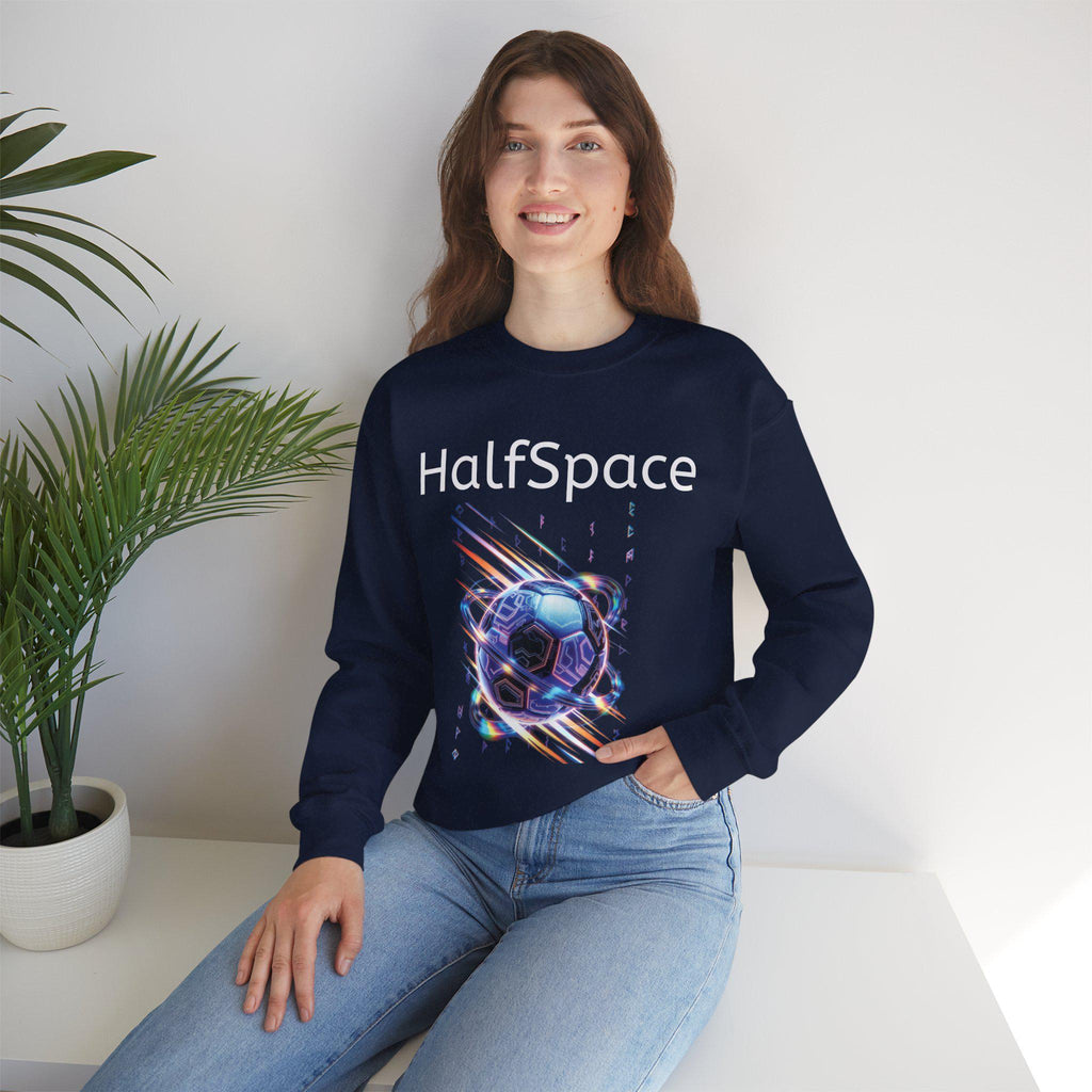 HalfSpace Futuristic Soccer Ball Sweatshirt | Cyber Space Sports Crewneck