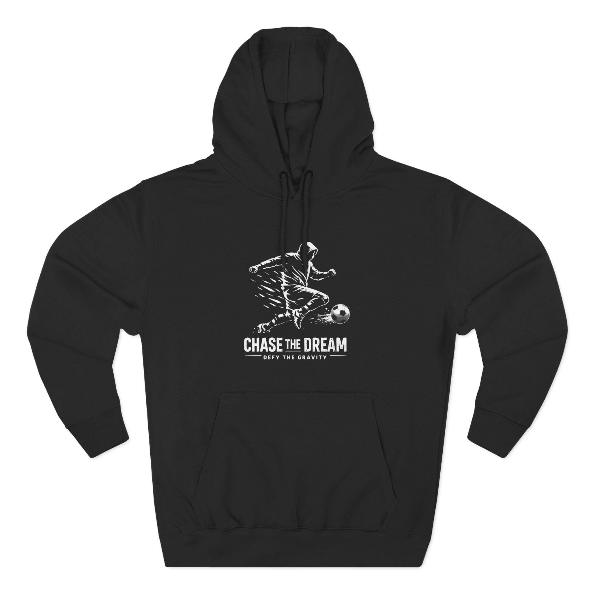 Chase The Dream Soccer Player hoodie | Three-Panel Fleece Hoodie | HalfSpace Studio branding | Streetwear Minimal
