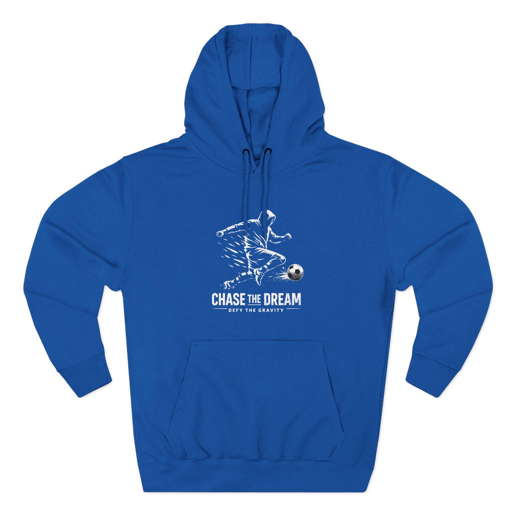 Chase The Dream Soccer Player hoodie | Three-Panel Fleece Hoodie | HalfSpace Studio branding | Streetwear Minimal