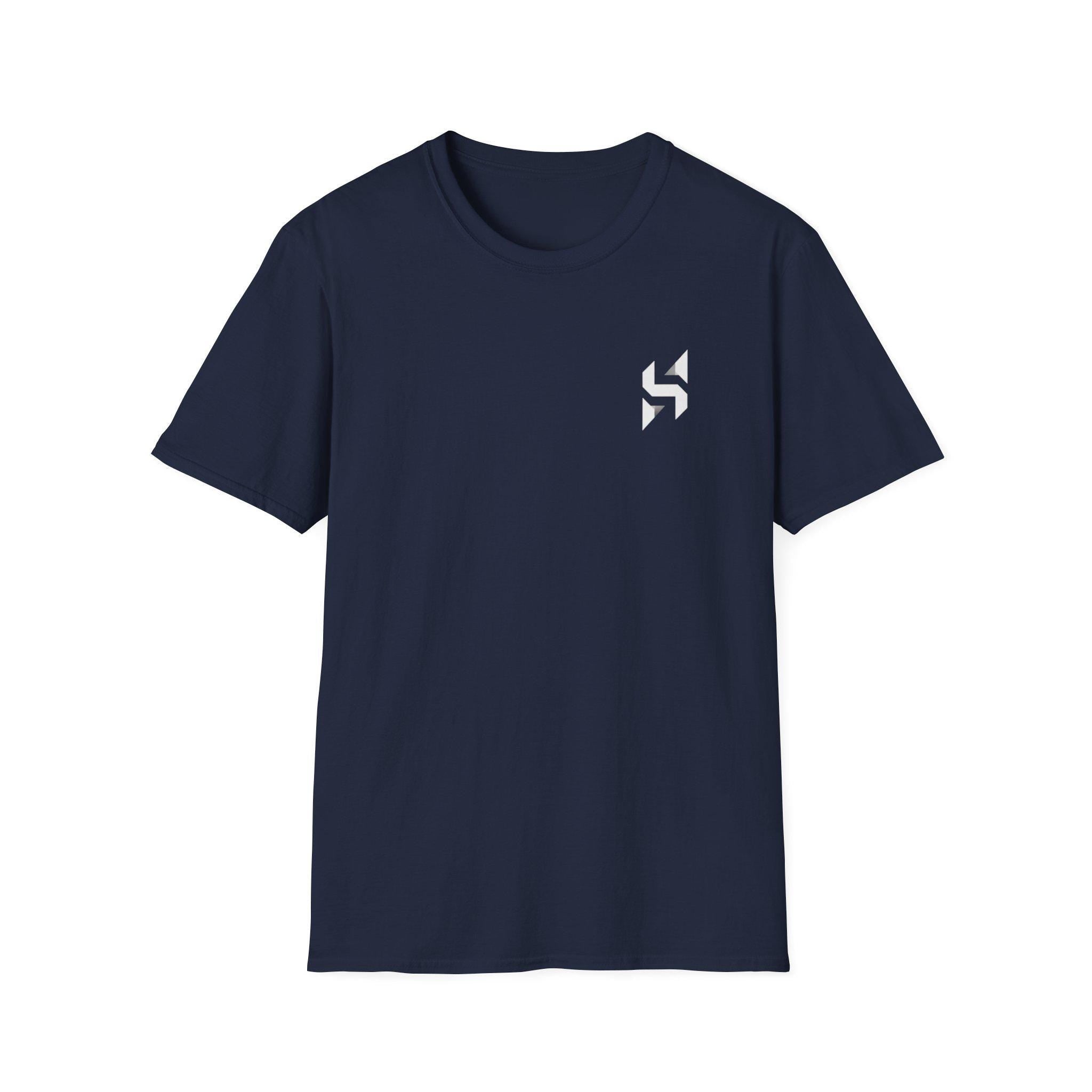 Geometric HS Logo T-Shirt | Minimal Chest Emblem, Monochrome Streetwear | HalfSpace Studio Branding