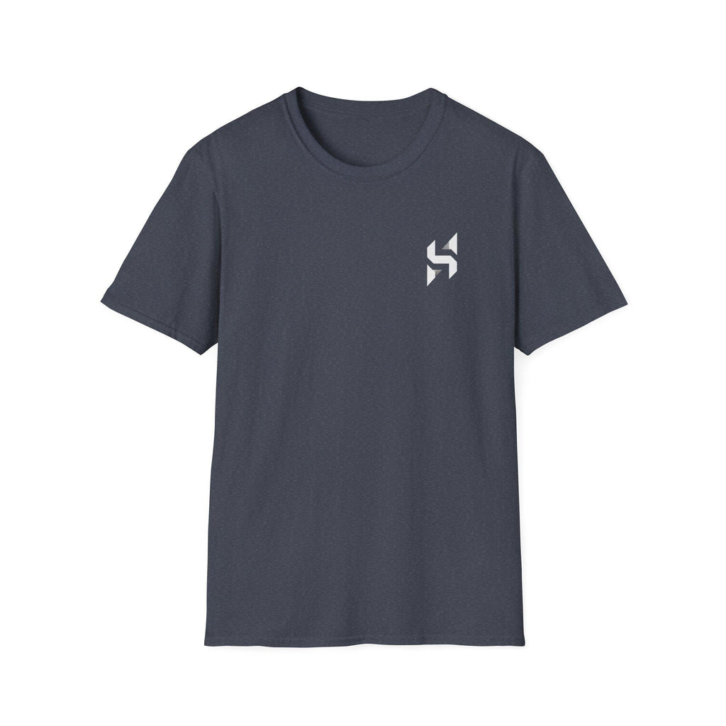 Geometric HS Logo T-Shirt | Minimal Chest Emblem, Monochrome Streetwear | HalfSpace Studio Branding