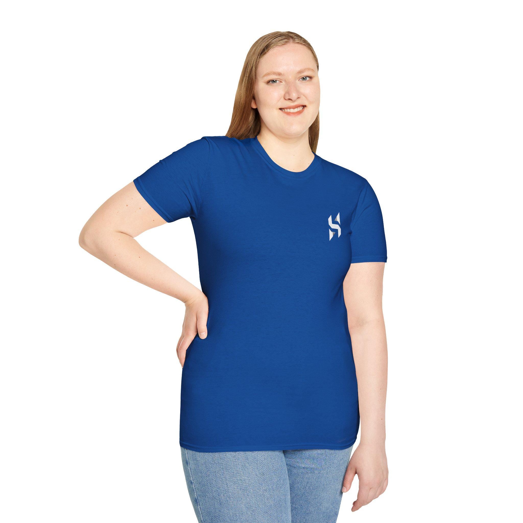 Geometric HS Logo T-Shirt | Minimal Chest Emblem, Monochrome Streetwear | HalfSpace Studio Branding