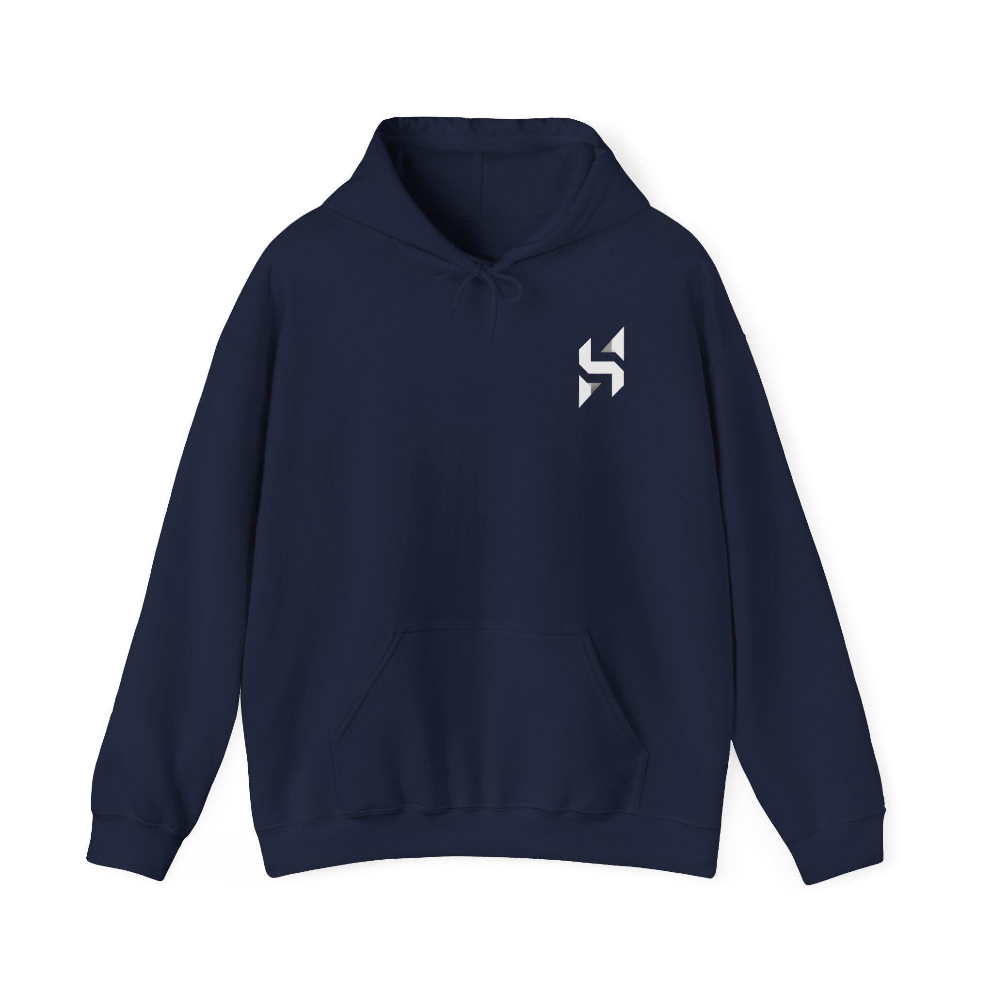 Abstract Geometric Logo Hoodie | Minimal Monochrome Chest Emblem | Streetwear | HalfSpace Studio Branding
