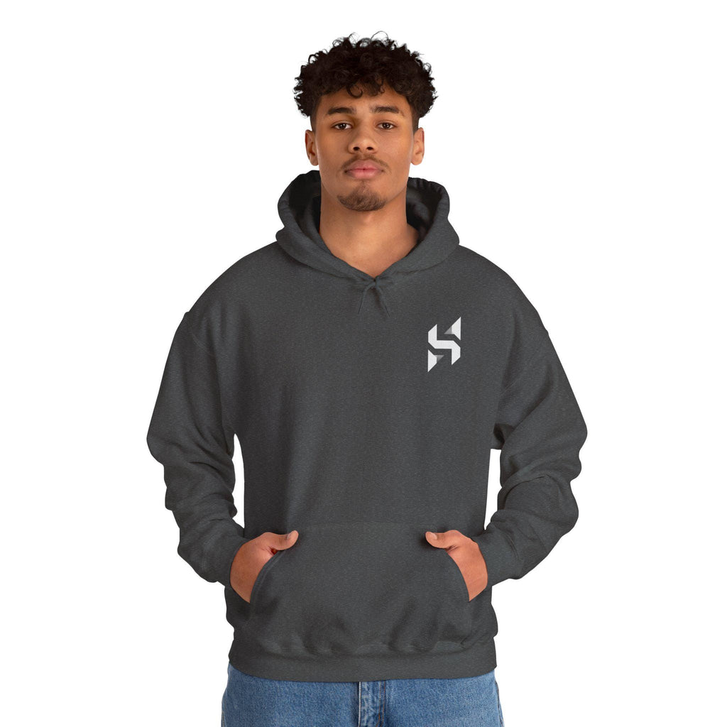 Abstract Geometric Logo Hoodie | Minimal Monochrome Chest Emblem | Streetwear | HalfSpace Studio Branding