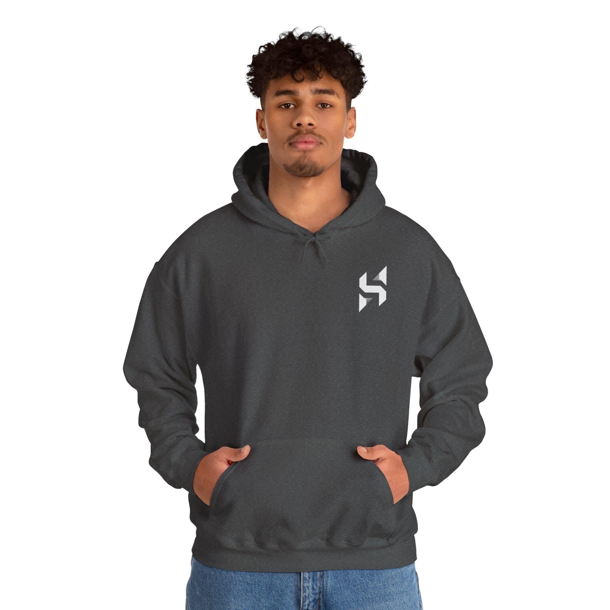 Abstract Geometric Logo Hoodie | Minimal Monochrome Chest Emblem | Streetwear | HalfSpace Studio Branding