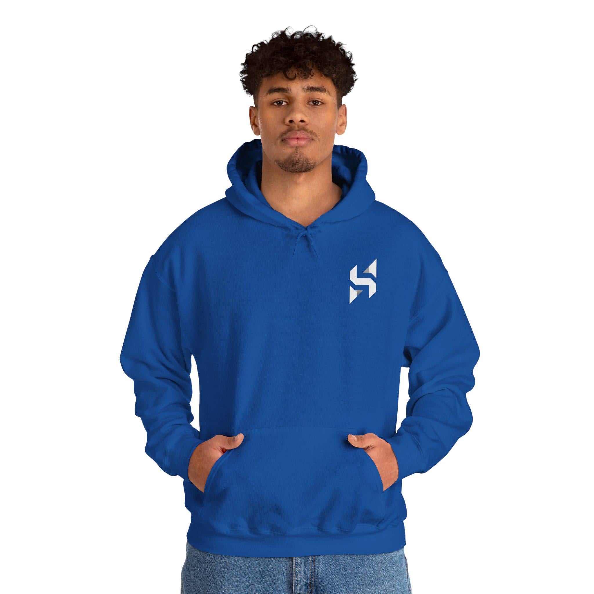 Abstract Geometric Logo Hoodie | Minimal Monochrome Chest Emblem | Streetwear | HalfSpace Studio Branding