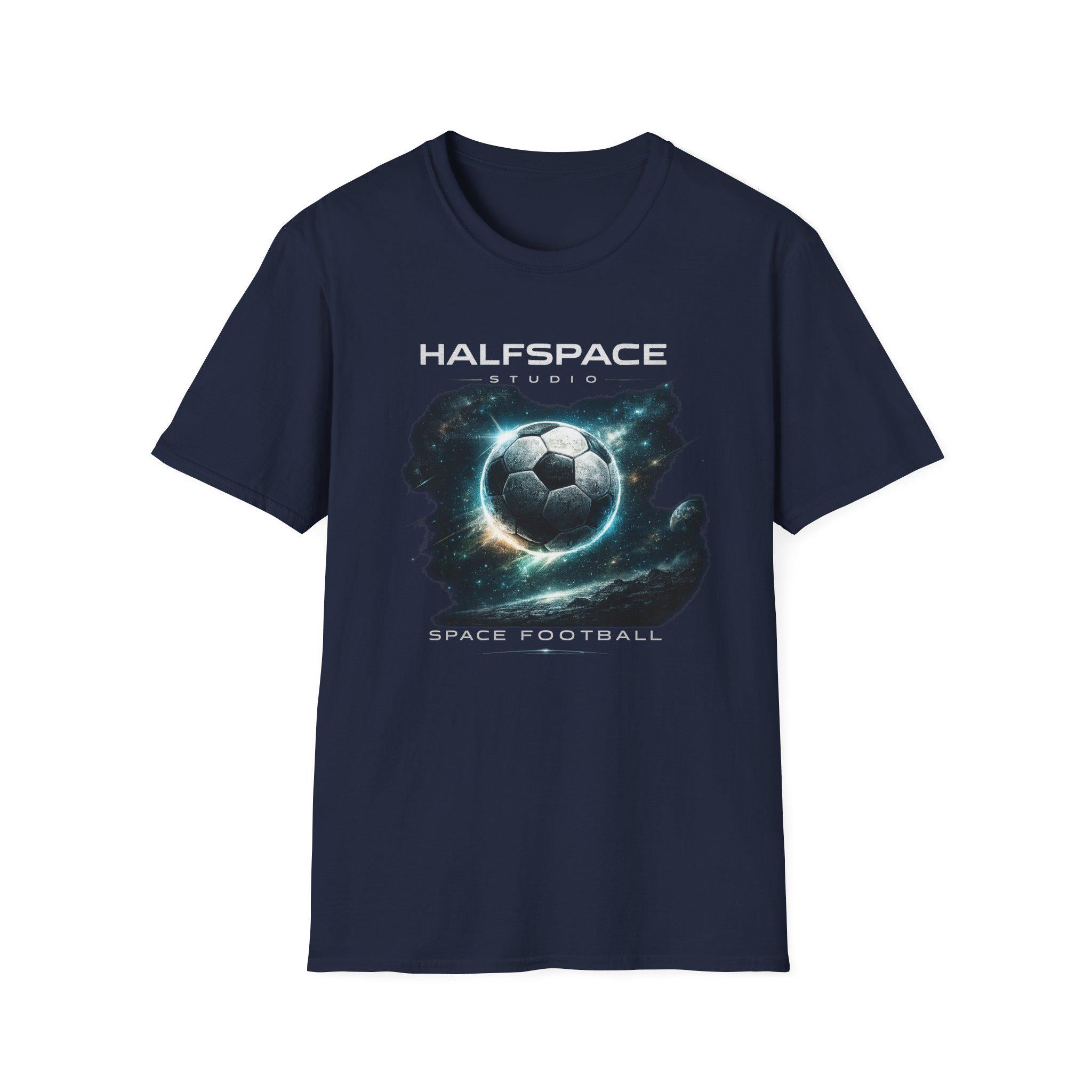 Space Football T Shirt | Cosmic Soccer Graphic Tee | Sci Fi Streetwear Top