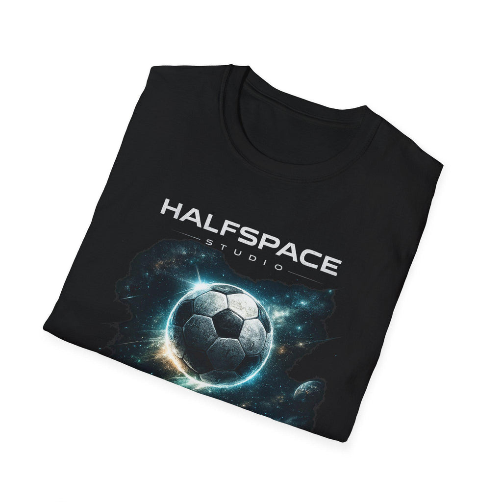 Space Football T Shirt | Cosmic Soccer Graphic Tee | Sci Fi Streetwear Top