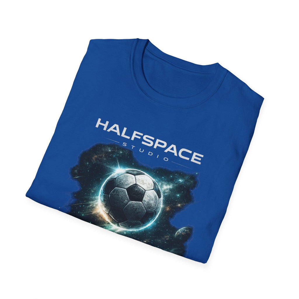 Space Football T Shirt | Cosmic Soccer Graphic Tee | Sci Fi Streetwear Top