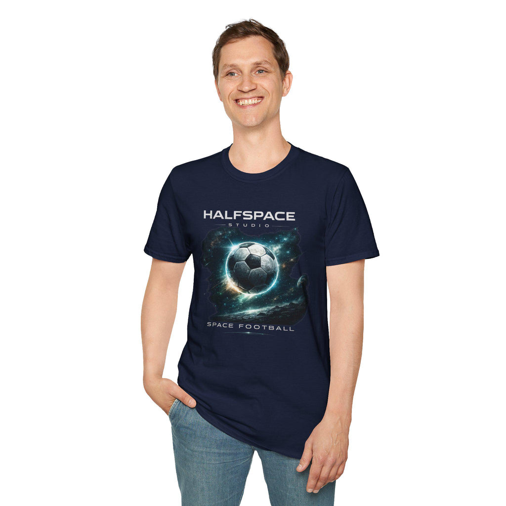 Space Football T Shirt | Cosmic Soccer Graphic Tee | Sci Fi Streetwear Top