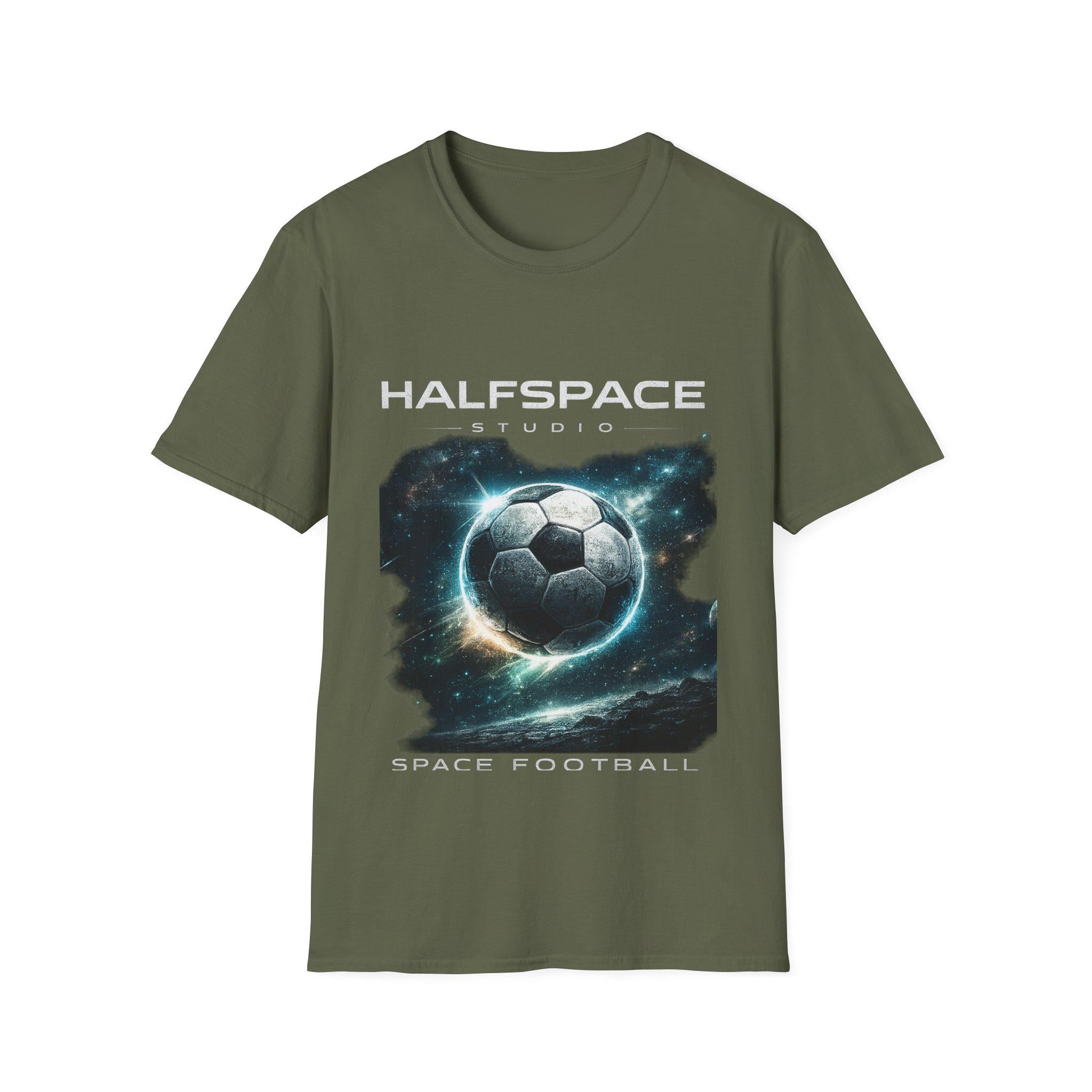 Cosmic Soccer Ball T-Shirt | Space Football Graphic Tee-HalfSpace Studio