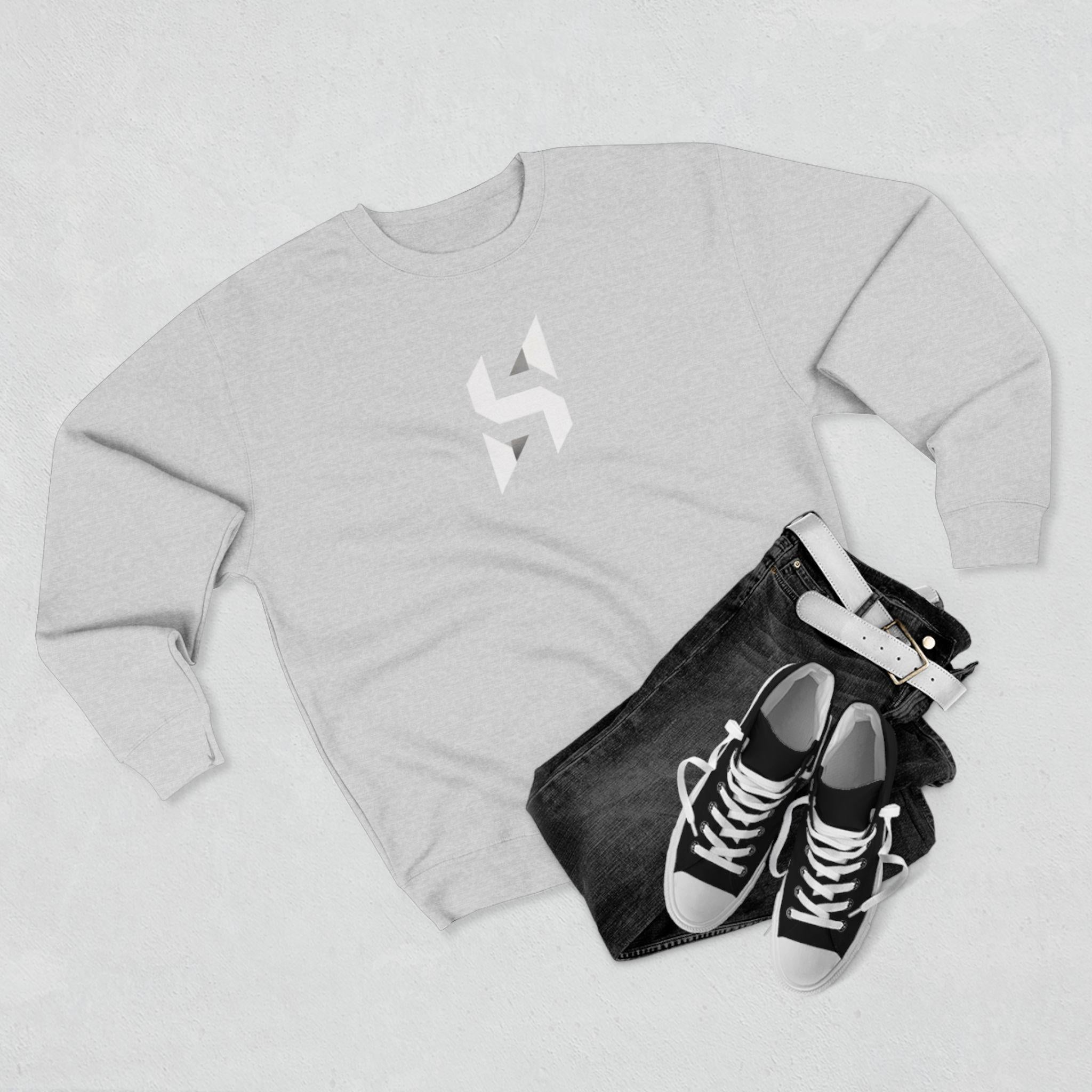 Geometric Monogram Crewneck Sweatshirt | Minimalist Streetwear Logo