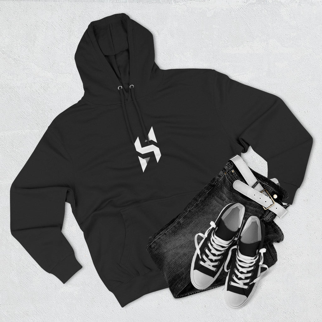 Geometric Monogram Hoodie | Minimal Center Chest Design | Streetwear | HalfSpace Branding Logo