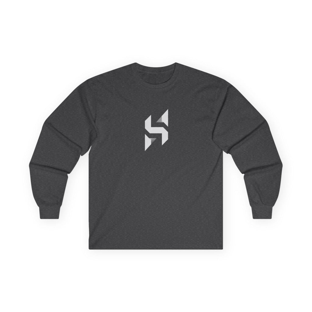 Geometric Monogram Long Sleeve Tee | Minimal Black Emblem | Streetwear